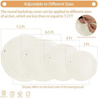 7.2 FT Ivory Round Backdrop Cover for 5 to 7.2ft Circle Stand Adjustable Polyester Arch Backdrop Cover for, alternate view 3