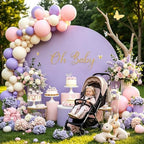 7.2 FT Lavender Round Backdrop Cover for 5 to 7.2ft Circle Stand - Adjustable Polyester Arch Backdrop Cover for, alternate