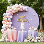 7.2 FT Lavender Round Backdrop Cover for 5 to 7.2ft Circle Stand - Adjustable Polyester Arch Backdrop Cover for, alternate