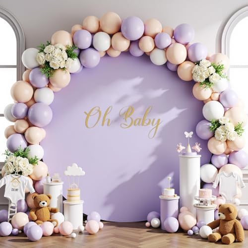 7.2 FT Lavender Round Backdrop Cover for 5 to 7.2ft Circle Stand - Adjustable Polyester Arch Backdrop Cover for, alternate