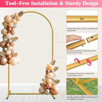 7.2 FT Metal Arch Backdrop Stand, Party Balloon Arch Stand, alternate view 4