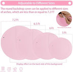 7.2 FT Pink Round Backdrop Cover for 5 to 7.2ft Round Backdrop Stand - Adjustable Circle Arch Backdrops Cover, alternate view