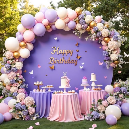 7.2 FT Royal Purple Round Backdrop Cover for 5 to 7.2ft Circle Stand - Adjustable Polyester Arch Backdrop Cover