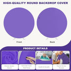 7.2 FT Royal Purple Round Backdrop Cover for 5 to 7.2ft Circle Stand - Adjustable Polyester Arch Backdrop Cover, alternate