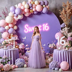 7.2 FT Royal Purple Round Backdrop Cover for 5 to 7.2ft Circle Stand - Adjustable Polyester Arch Backdrop Cover, alternate