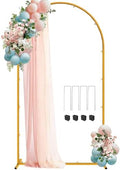 7.2 FT Wedding Arch Backdrop Stand, Gold Metal Arch Backdrop Stand for Wedding Party Ceremony Birthday Bridal