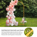 7.2 FT Wedding Arch Backdrop Stand, Gold Metal Arch Backdrop Stand for Wedding Party Ceremony Birthday Bridal, alternate view
