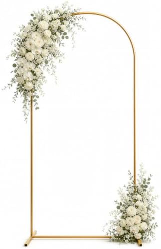 7.2 FT Wedding Arch Backdrop Stand, Stable Heavy Duty Metal Wedding Arch Frame for Ceremony, Reinforced Balloon