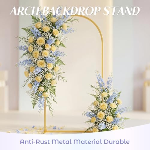 7.2 FT Wedding Arch Backdrop Stand, Stable Heavy Duty Metal Wedding Arch Frame for Ceremony, Reinforced Balloon, alternate