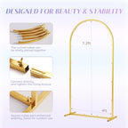 7.2 FT Wedding Arch Backdrop Stand, Stable Heavy Duty Metal Wedding Arch Frame for Ceremony, Reinforced Balloon, alternate