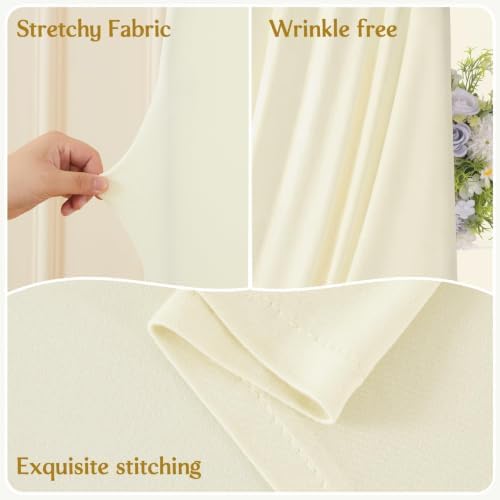 7.2FT 6.6FT 6FT Arch Backdrop Covers, Set of 3 Beige Draped Arch Covers Ruffled Ripple Stretchy Backdrop Cover, alternate