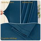 7.2FT 6.6FT 6FT Arch Backdrop Covers, Set of 3 Navy Blue Draped Arch Covers Ruffled Ripple Stretchy Backdrop, alternate view