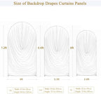 7.2FT 6.6FT 6FT Arch Backdrop Covers, Set of 3 Navy Blue Draped Arch Covers Ruffled Ripple Stretchy Backdrop, alternate view