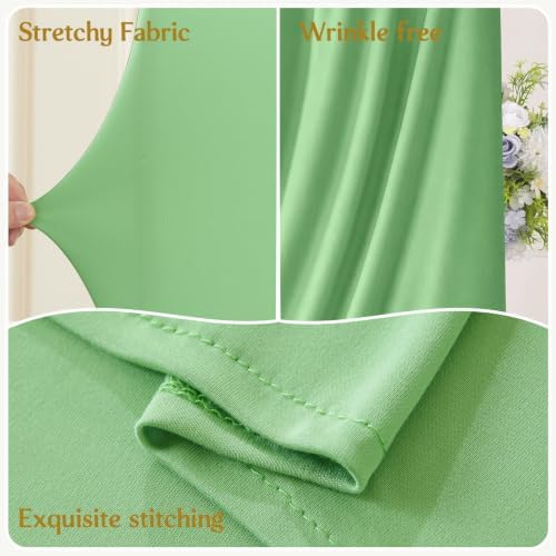 7.2FT 6.6FT 6FT Arch Backdrop Covers, Set of 3 Sage Green Draped Arch Covers Ruffled Ripple Stretchy Backdrop, alternate view