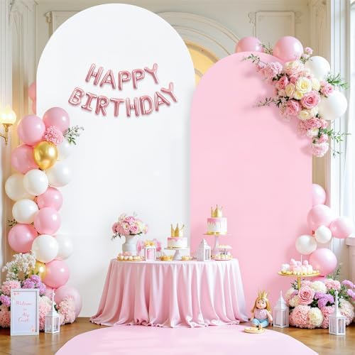 7.2FT 6FT Arch Backdrop Cover for Wedding, Set of 2 Stretchy Spandex Fitted Arch Stand Cover for Baby Shower
