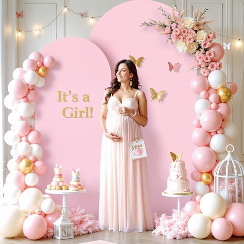7.2FT 6FT Arch Backdrop Cover for Wedding, Set of 2 Stretchy Spandex Fitted Arch Stand Cover for Baby Shower, alternate view