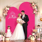 7.2FT 6FT Arch Backdrop Cover for Wedding, Set of 2 Stretchy Spandex Fitted Arch Stand Cover for Baby Shower, alternate view