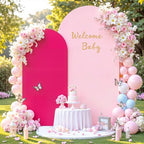 7.2FT 6FT Arch Backdrop Cover for Wedding, Set of 2 Stretchy Spandex Fitted Arch Stand Cover for Baby Shower, alternate view