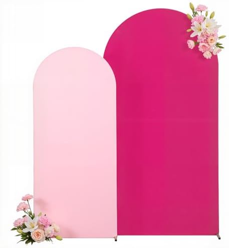 7.2FT 6FT Arch Backdrop Cover for Wedding, Set of 2 Stretchy Spandex Fitted Arch Stand Cover for Baby Shower, alternate view