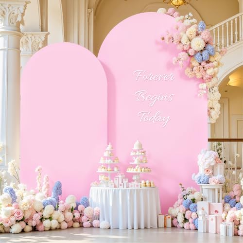 7.2FT 6FT Arch Backdrop Cover for Wedding, Set of 2 Stretchy Spandex Fitted Arch Stand Cover for Baby Shower, alternate view