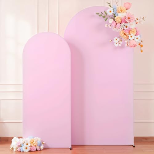7.2FT 6FT Arch Backdrop Cover for Wedding, Set of 2 Stretchy Spandex Fitted Arch Stand Cover for Baby Shower, alternate view