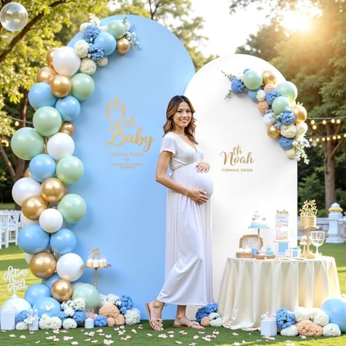 7.2FT 6FT Arch Backdrop Cover for Wedding, Set of 2 Stretchy Spandex Fitted Arch Stand Cover for Baby Shower, alternate view
