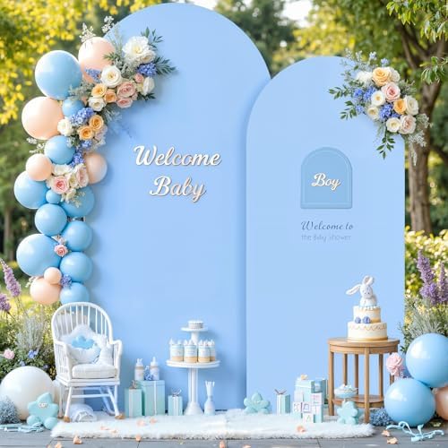 7.2FT 6FT Arch Backdrop Cover for Wedding, Set of 2 Stretchy Spandex Fitted Arch Stand Cover for Baby Shower, alternate view