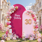 7.2FT & 6FT Arch Backdrop Cover, Hot Pink & Pink Wedding Arch Covers, Spandex Arch Covers Stretchy Backdrop for