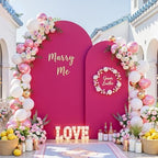 7.2FT & 6FT Arch Backdrop Cover, Hot Pink & Pink Wedding Arch Covers, Spandex Arch Covers Stretchy Backdrop for, alternate