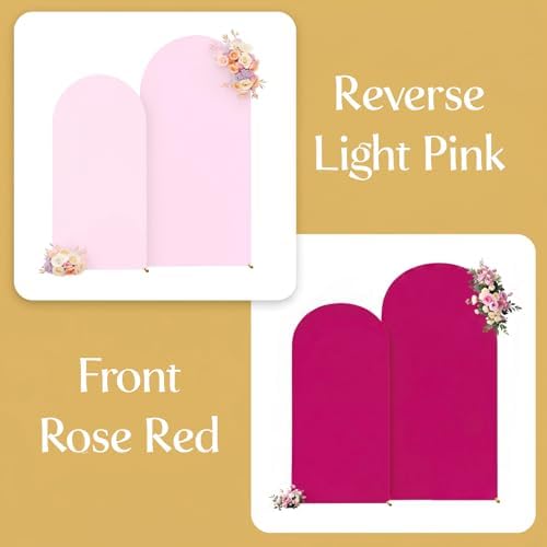 7.2FT & 6FT Arch Backdrop Cover, Hot Pink & Pink Wedding Arch Covers, Spandex Arch Covers Stretchy Backdrop for, alternate