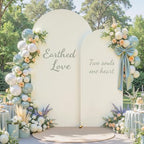 7.2FT & 6FT Arch Backdrop Cover, White & Beige Wedding Arch Covers, Spandex Arch Covers Stretchy Backdrop for, alternate view