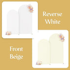 7.2FT & 6FT Arch Backdrop Cover, White & Beige Wedding Arch Covers, Spandex Arch Covers Stretchy Backdrop for, alternate view
