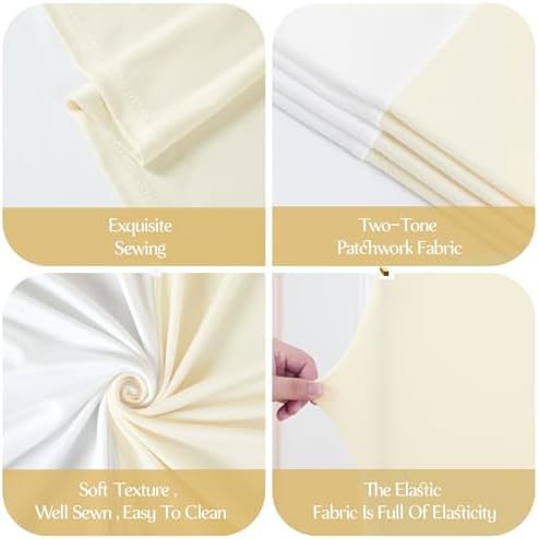 7.2FT & 6FT Arch Backdrop Cover, White & Beige Wedding Arch Covers, Spandex Arch Covers Stretchy Backdrop for, alternate view