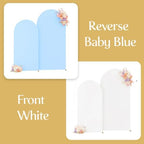 7.2FT & 6FT Arch Backdrop Cover, White & Blue Wedding Arch Covers, Spandex Arch Covers Stretchy Backdrop for, alternate view