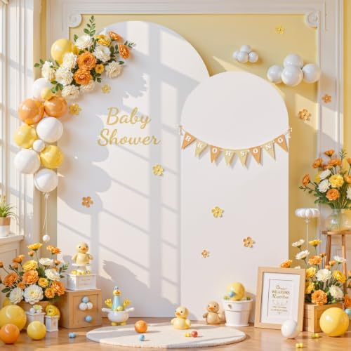7.2FT & 6FT Arch Backdrop Cover, White & Blue Wedding Arch Covers, Spandex Arch Covers Stretchy Backdrop for, alternate view