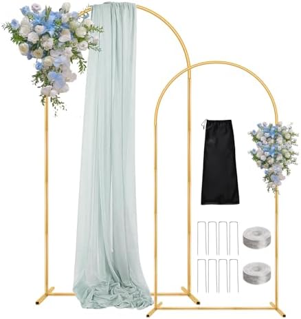 7.2FT 6FT Arch Backdrop Stand, Wedding Arch with Base Set of 2 for Birthday