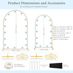 7.2FT 6FT Arch Backdrop Stand, Wedding Arch with Base Set of 2 for Birthday, alternate view 2