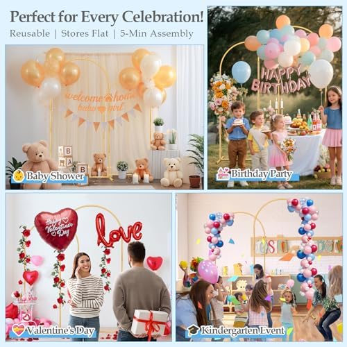 7.2FT 6FT Arch Backdrop Stand, Wedding Arch with Base Set of 2 for Birthday, alternate view 5