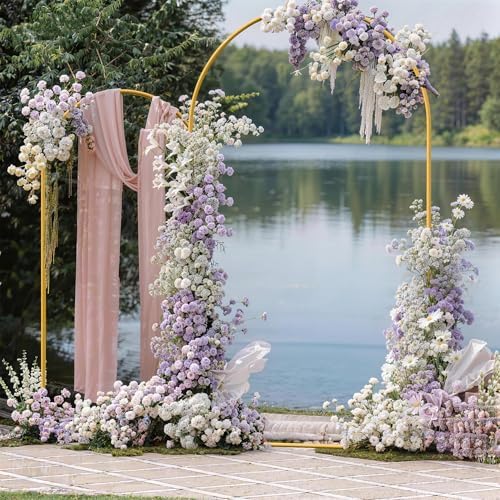 7.2FT+6FT Arch Wedding Arch Backdrop Stand, Heavy Duty Metal Arch Frame for Balloons, Flowers & Fabric, Event