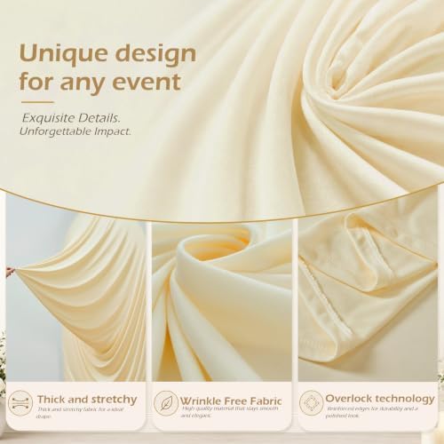 7.2FT & 6FT Beige Arch Cover Set - Stretchy Fitted Arch Backdrop Cover for Round Top Chiara Backdrop Stand for, alternate