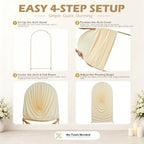 7.2FT & 6FT Beige Arch Cover Set - Stretchy Fitted Arch Backdrop Cover for Round Top Chiara Backdrop Stand for, alternate