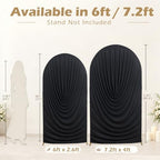 7.2FT & 6FT Black Draped Arch Cover, Ruched Ripple Arch Backdrop Cover in 6+7.2FT in Black, alternate view 5