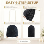 7.2FT & 6FT Black Draped Arch Cover, Ruched Ripple Arch Backdrop Cover in 6+7.2FT in Black, alternate view 7