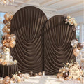 7.2FT & 6FT Draped Arch Covers, Brown Elegant Wedding Arch Backdrop Cover in 7.2FT & 6FT in Brown