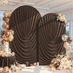 7.2FT & 6FT Draped Arch Covers, Brown Elegant Wedding Arch Backdrop Cover in 7.2FT & 6FT in Brown