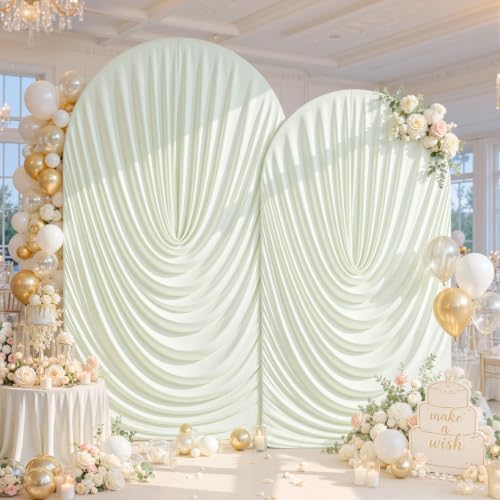 7.2FT & 6FT Draped Arch Covers, Ivory Elegant Wedding Arch Backdrop Cover in 7.2FT & 6FT in Ivory