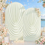 7.2FT & 6FT Draped Arch Covers, Ivory Elegant Wedding Arch Backdrop Cover in 7.2FT & 6FT in Ivory, alternate view 7