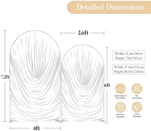 7.2FT & 6FT Draped Arch Covers, Pink Elegant Wedding Arch Backdrop Cover in 7.2FT & 6FT in Pink, alternate view 5