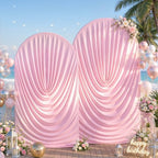 7.2FT & 6FT Draped Arch Covers, Pink Elegant Wedding Arch Backdrop Cover in 7.2FT & 6FT in Pink, alternate view 7