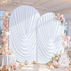 7.2FT & 6FT Draped Arch Covers, White Elegant Wedding Arch Backdrop Cover in 7.2FT & 6FT in White